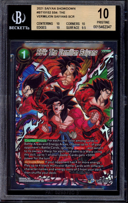 2021 Dragon Ball Super SS4 The Vermilion Saiyans SCR #BT15-152 BGS 10 PRISTINE