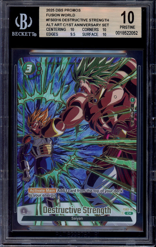 2025 Dragon Ball Super Fusion World 1st Anniversary Set Destructive Strength #FS03-16 BGS 10 PRISTINE