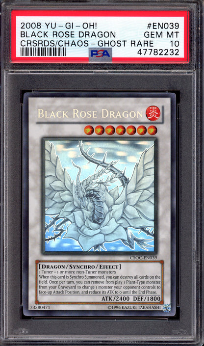 2008 Yu-Gi-Oh! Crossroads of Chaos Ghost Rare Black Rose Dragon #EN039 PSA 10 GEM MINT