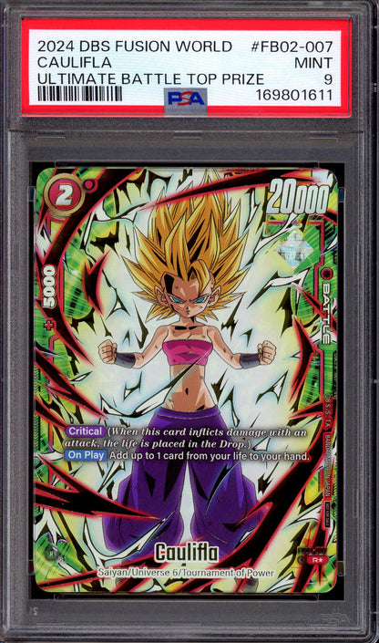 2024 Dragon Ball Super Fusion World Ultimate Battle Top Prize Caulifla #FB02-007 PSA 9 MINT