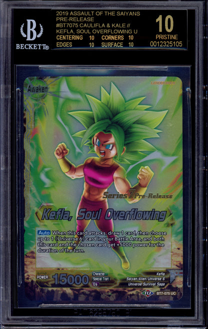 2019 Dragon Ball Super AOTS Series 7 Pre-Release Kefla, Soul Overflowing #BT7-075 BGS 10 PRISTINE BLACK LABEL