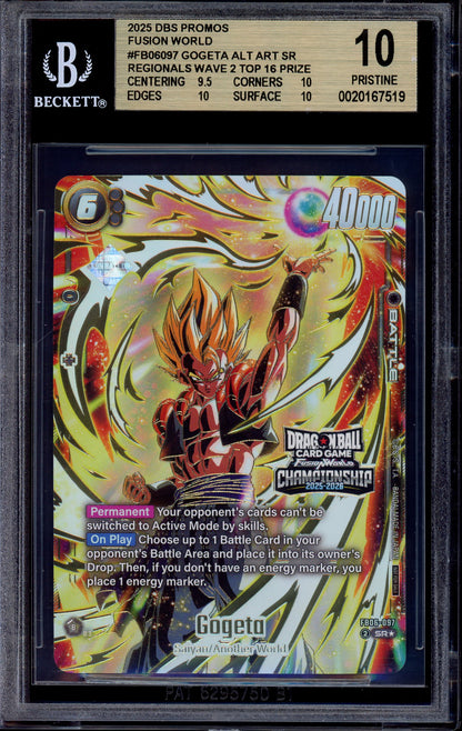 2025 Dragon Ball Super Fusion World Championship Wave 2 Top 16 Gogeta #FB06-097 BGS 10 PRISTINE