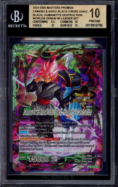 2023 Dragon Ball Super Zenkai 06 Leader Set Zamasu & SS Rose Goku Black, Humanity's Destruction BGS 10 PRISTINE