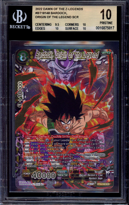 2022 Dragon Ball Super Bardock, Origin of the Legend SCR #BT18-148 BGS 10 PRISTINE