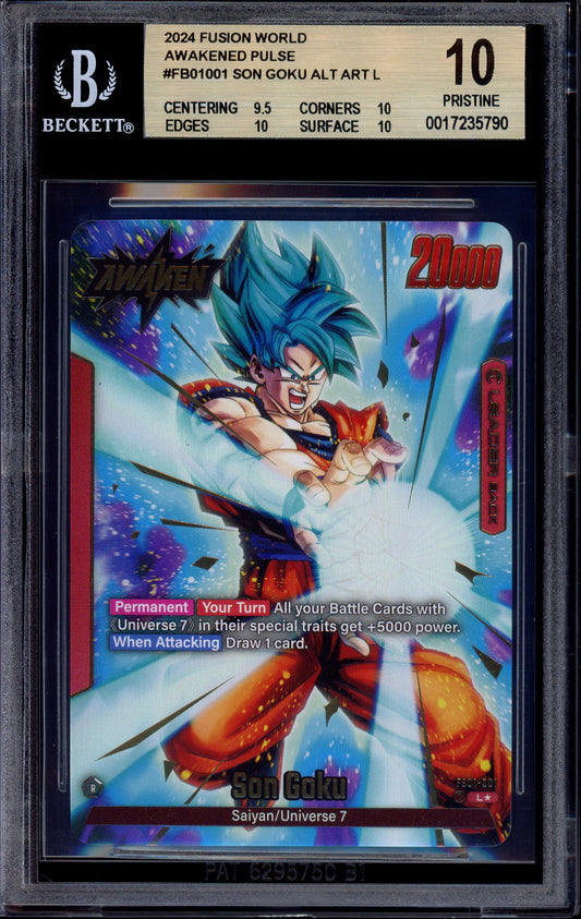 2024 Dragon Ball Super Fusion World Alternate Art Leader Son Goku #FB01-001 BGS 10 PRISTINE