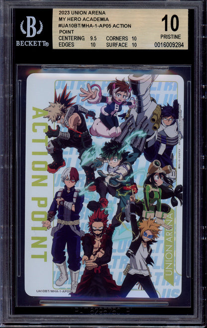 2023 Union Arena Japanese My Hero Academia Action Point #UA10BT/MHA-1-AP05 BGS 10 PRISTINE