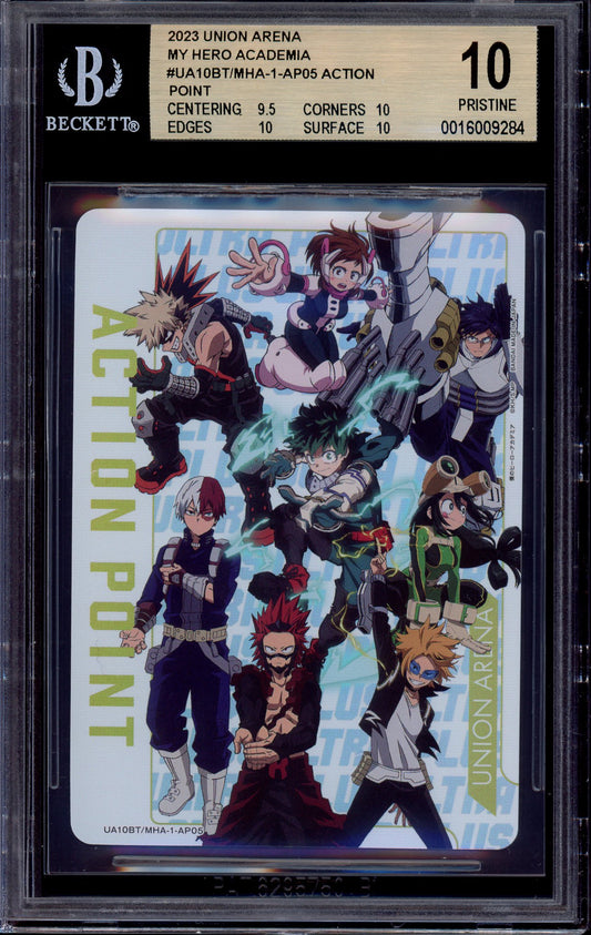 2023 Union Arena Japanese My Hero Academia Action Point #UA10BT/MHA-1-AP05 BGS 10 PRISTINE