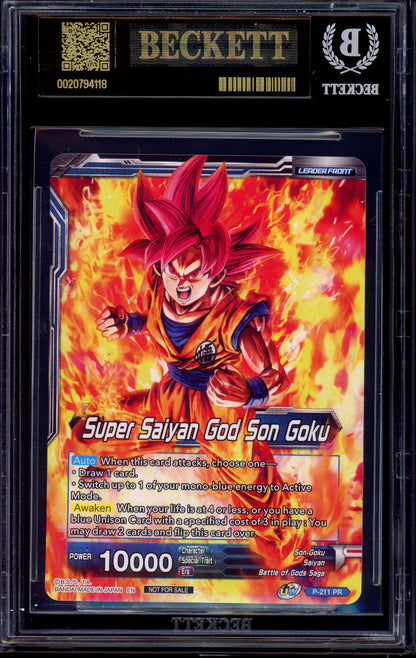 2020 Dragon Ball Super UW Pre-Release Volume 1 Winner SSGSS Son Goku, Soul Striker Reborn #P-211 BGS 10 BLACK LABEL