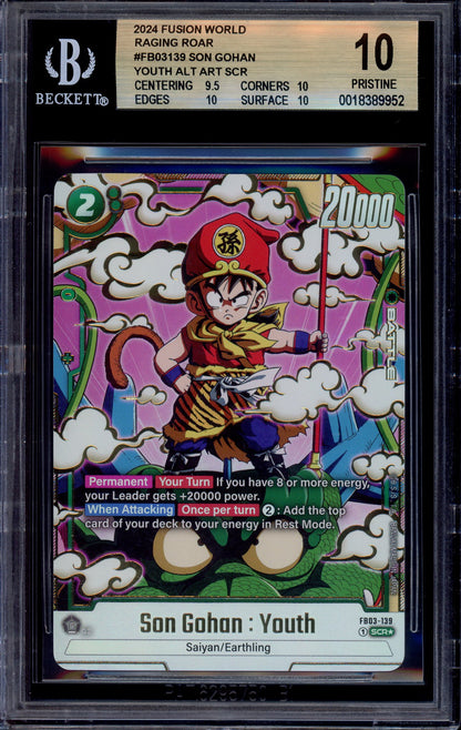 2024 Dragon Ball Supers Fusion World Alternate Art Son Gohan Youth #FB03-139 BGS 10 PRISTINE