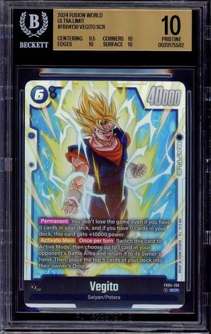 2024 Dragon Ball Super Fusion World Secret Rare Vegito #FB04-130 BGS 10 PRISTINE