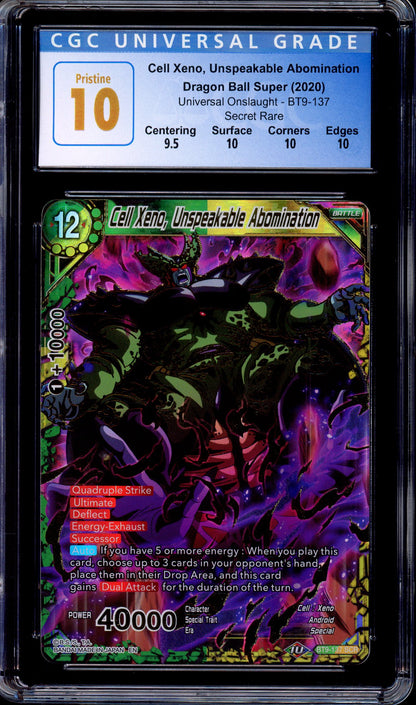 2020 Dragon Ball Super Cell Xeno, Unspeakable Abomination SCR #BT9-137 CGC 10 PRISTINE