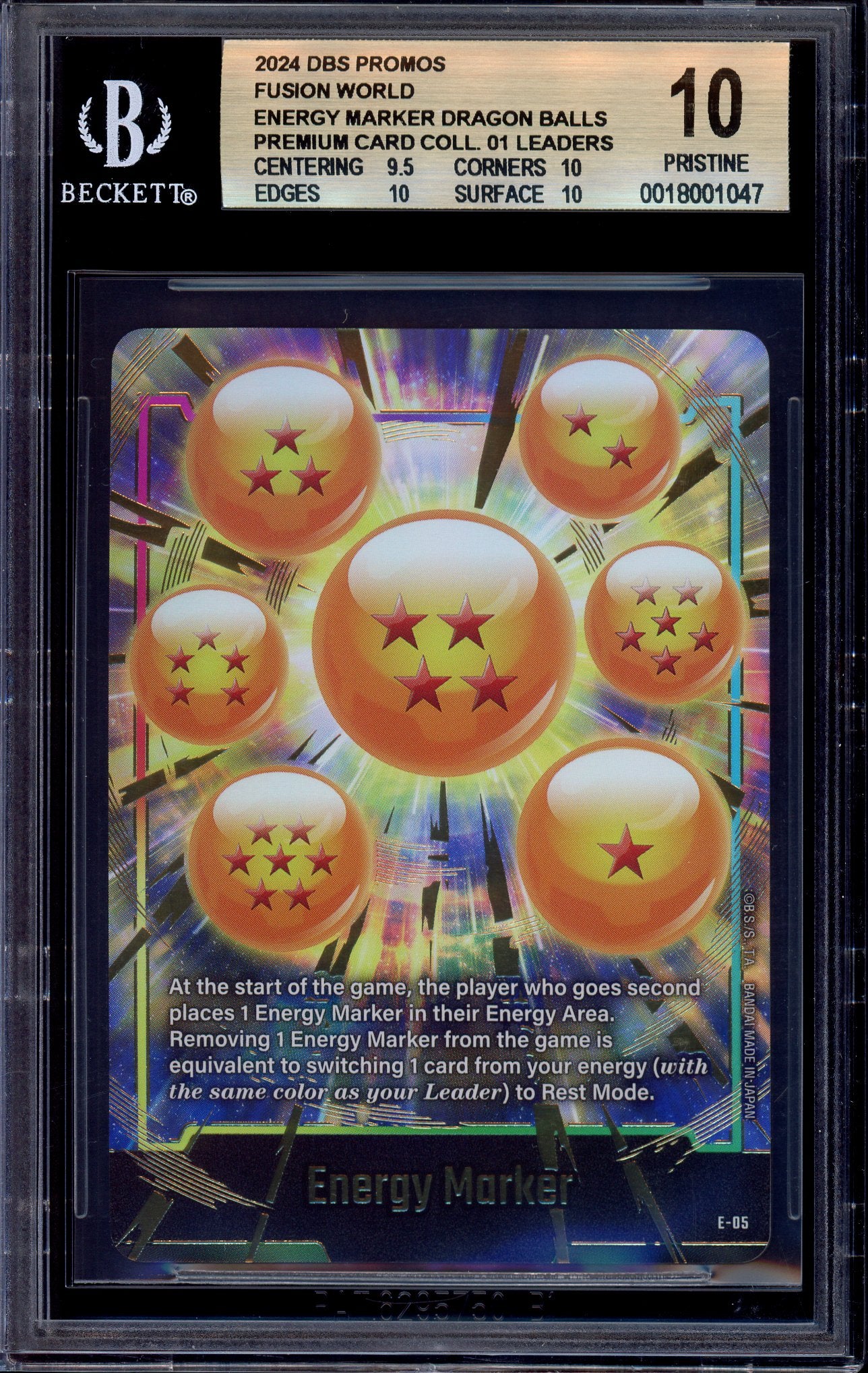 2024 Dragon Ball Super Fusion World Premium Card Collection Leader Energy Marker E-05 BGS 10 PRISTINE