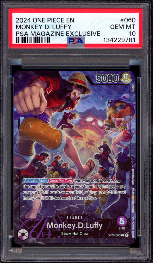 2022 One Piece PSA Magazine Exclusive Monkey D Luffy #060 PSA 10 GEM MINT
