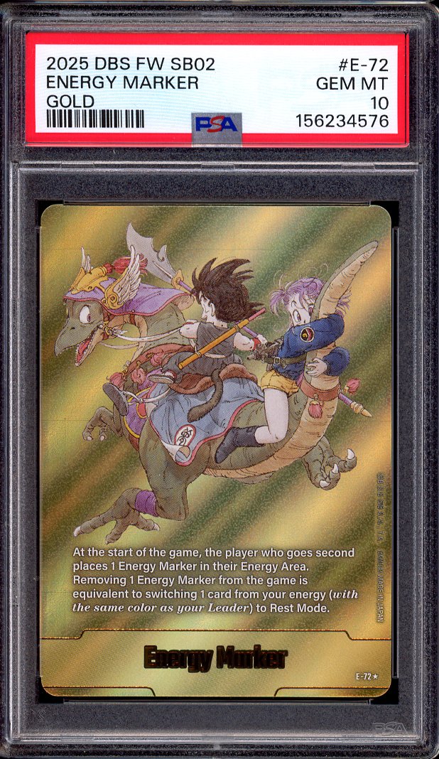 2025 Dragon Ball Super Fusion World Manga Booster 02 Energy Marker Gold #E-72 PSA 10 GEM MINT