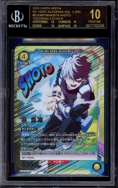 2024 Union Arena Japanese My Hero Academia Volume 2 2 Star Shoto Todoroki #18 BGS 10 BLACK LABEL