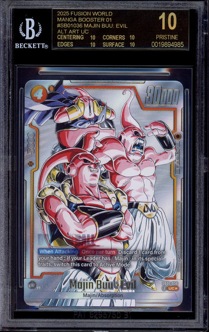 2025 Dragon Ball Super Fusion World Manga Booster 01 Alternate Art Majin Buu #SB01-036 BGS 10 BLACK LABEL