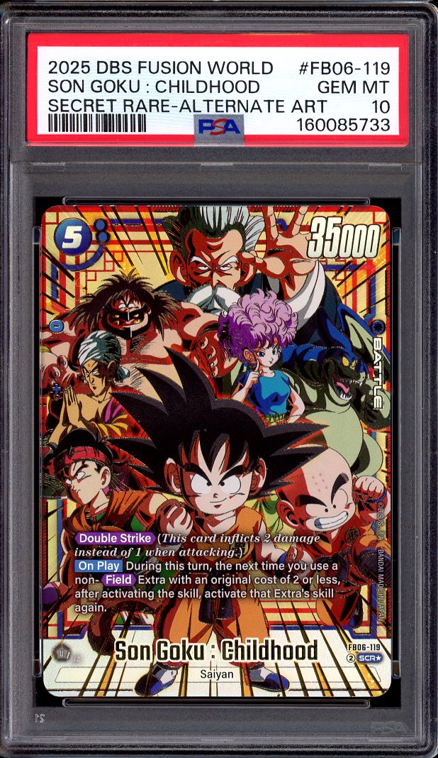 2025 Dragon Ball Super Fusion World Secret Rare Alternate Art Son Goku Childhood #FB06-119 PSA 10 GEM MINT