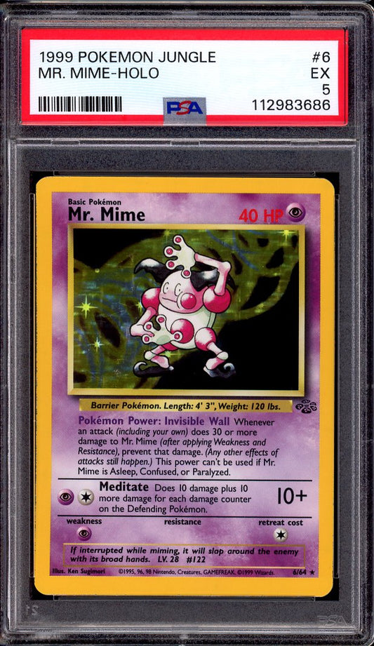 1999 Pokémon Jungle Mr. Mime-Holo #6 PSA 5 EX