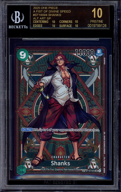 2025 One Piece OP11 Special Alternate Art Shanks #004 BGS 10 BLACK LABEL