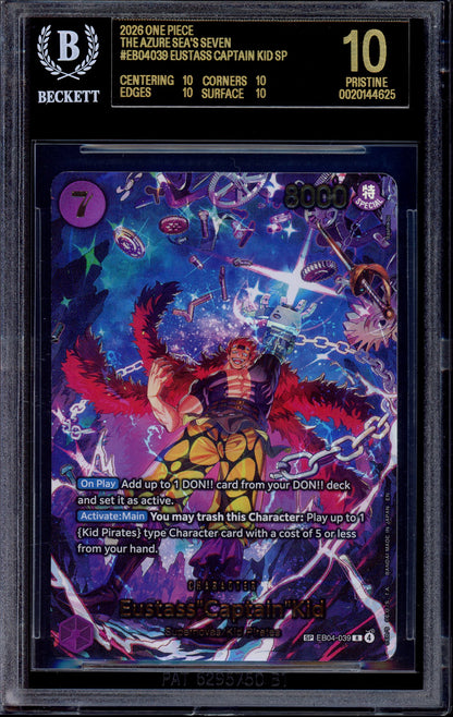 2026 One Piece OP14-EB04 Special Alternate Art Eustass Captain Kid #039 BGS 10 BLACK LABEL