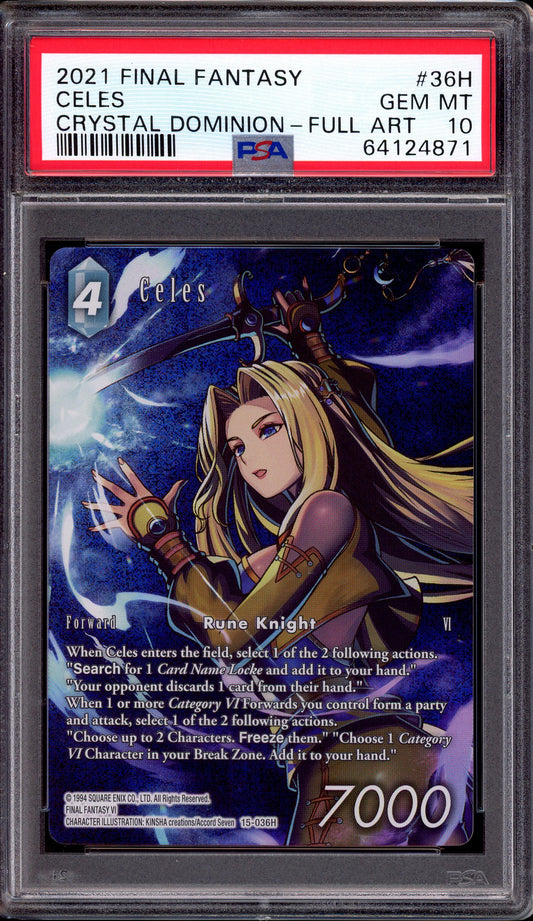 2021 Final Fantasy Crystal Dominion Full Art Celes #36H PSA 10 GEM MINT
