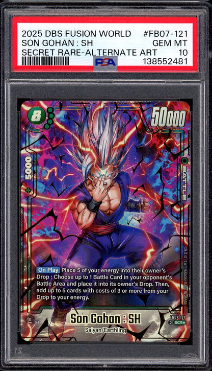 2025 Dragon Ball Super Fusion World Secret Rare Alternate Art Son Gohan SH #FB07-121 PSA 10 GEM MINT