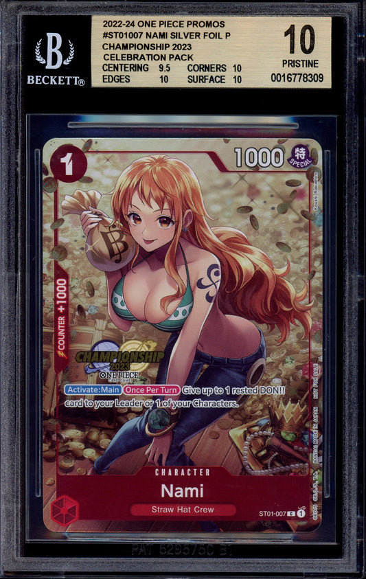 2024 One Piece 2023 Championship Celebration Pack Nami #007 BGS 10 PRISTINE
