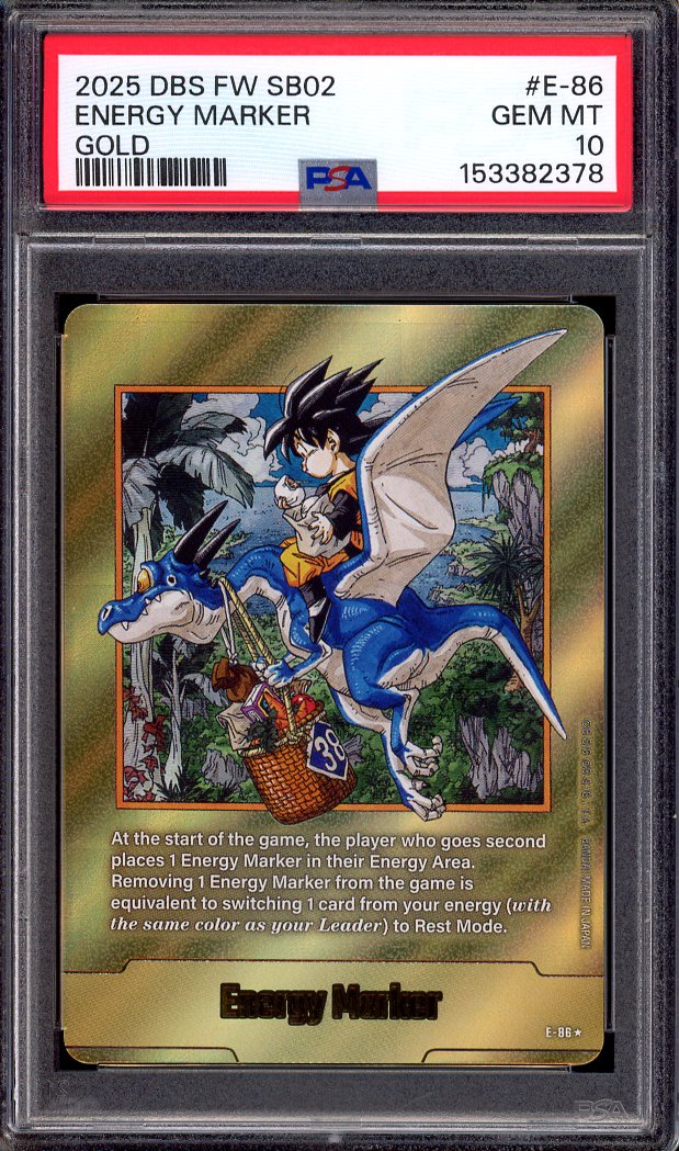 2025 Dragon Ball Super Fusion World Manga Booster 02 Energy Marker Gold #E-86 PSA 10 GEM MINT