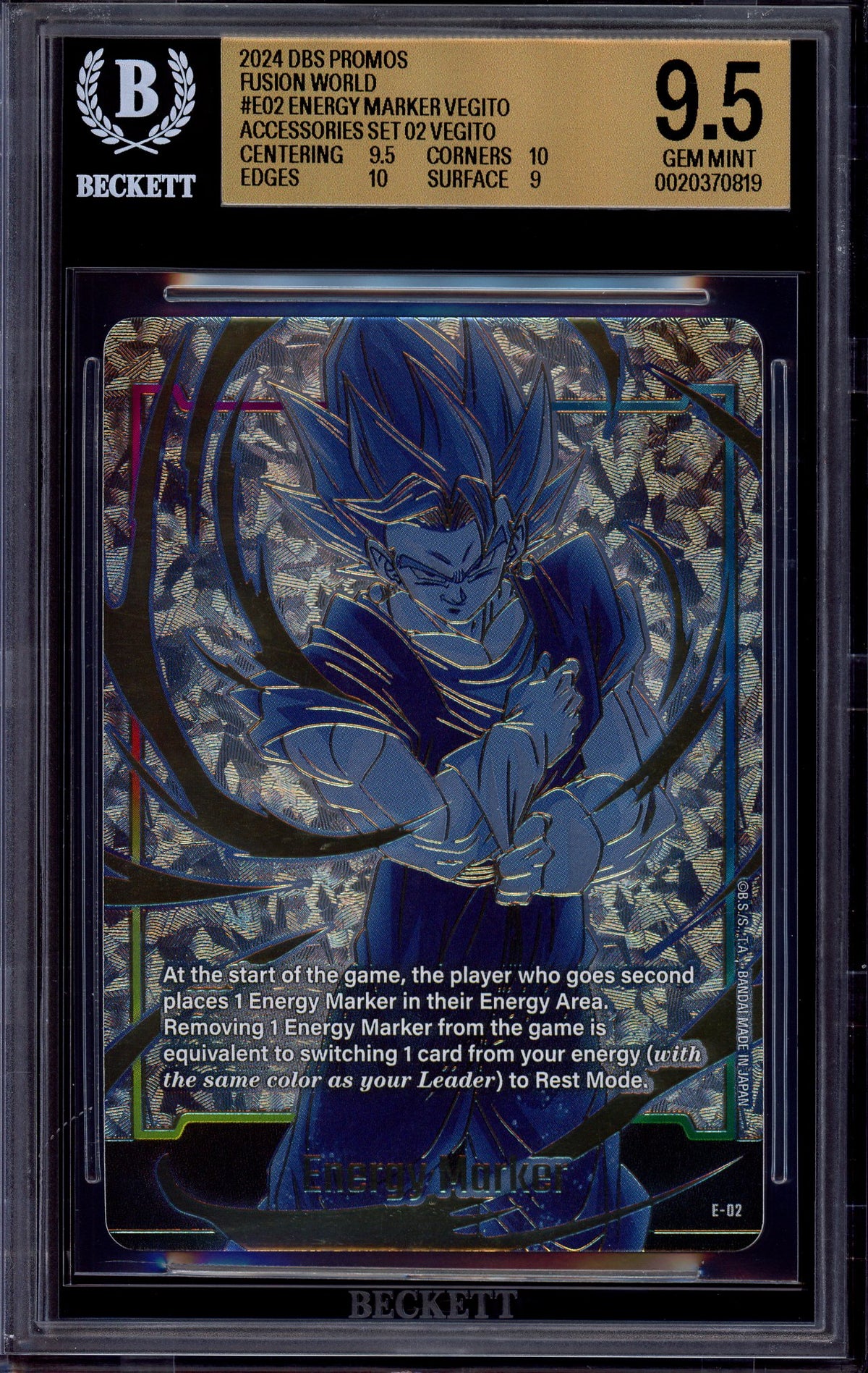 2024 Dragon Ball Super Fusion World Accessories Set 02 Vegito Energy Marker #E-02 BGS 9.5 GEM MINT