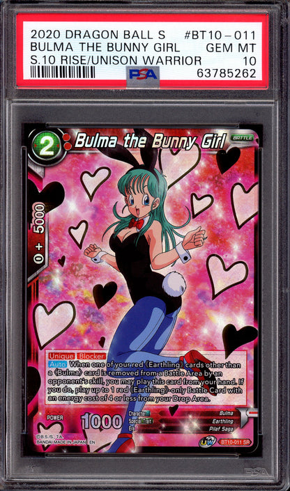 2020 Dragon Ball Super Bulma the Bunny Girl SR #BT10-011 PSA 10 GEM MINT
