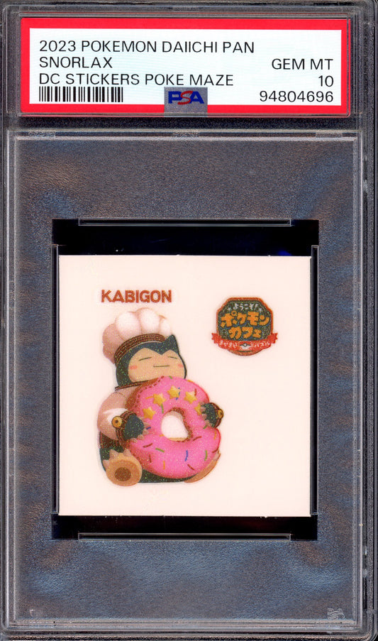2023 Pokémon Daiichi Pan DC Stickers Poke Maze Snorlax PSA 10 GEM MINT