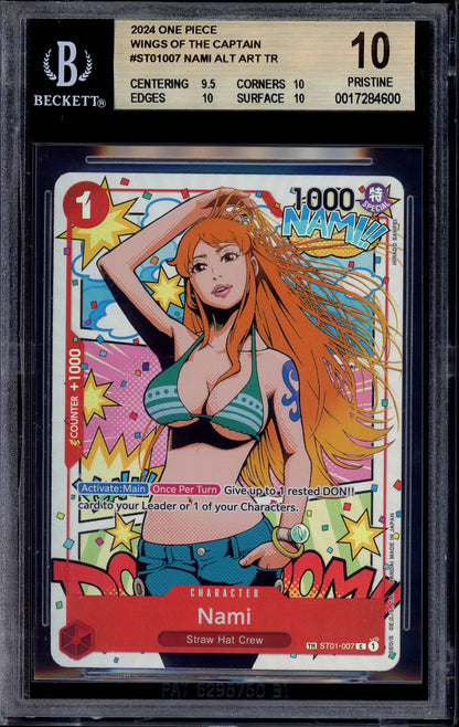 2024 One Piece OP06 Treasure Rare Nami #007 BGS 10 PRISTINE