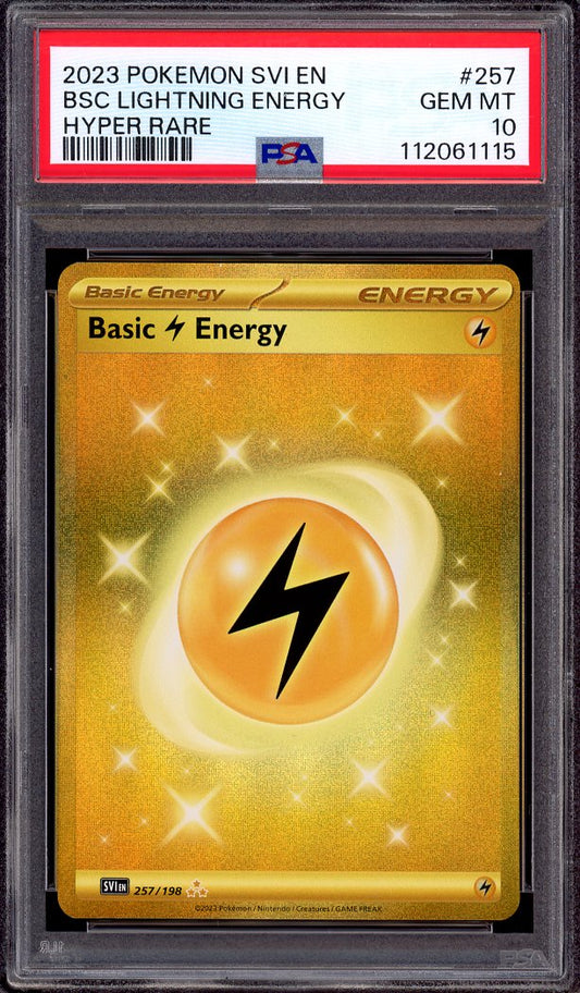2023 Pokémon Scarlet & Violet Lightning Energy Hyper Rare #257 PSA 10 GEM MINT