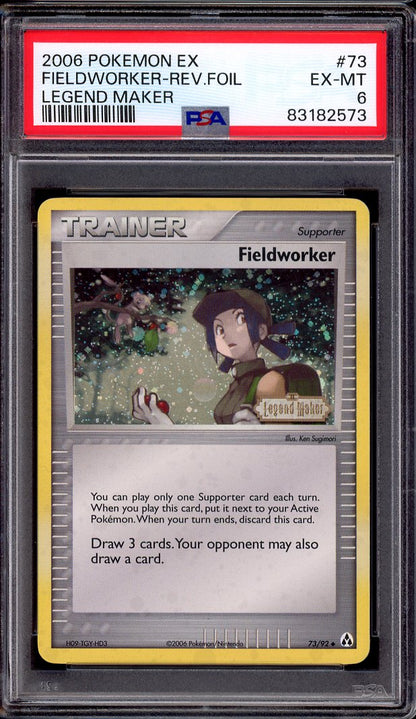 2006 Pokémon EX Legend Maker Fieldworker-Reverse Foil #73 PSA 6 EX-MT