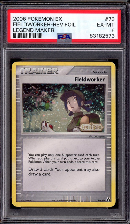 2006 Pokémon EX Legend Maker Fieldworker-Reverse Foil #73 PSA 6 EX-MT