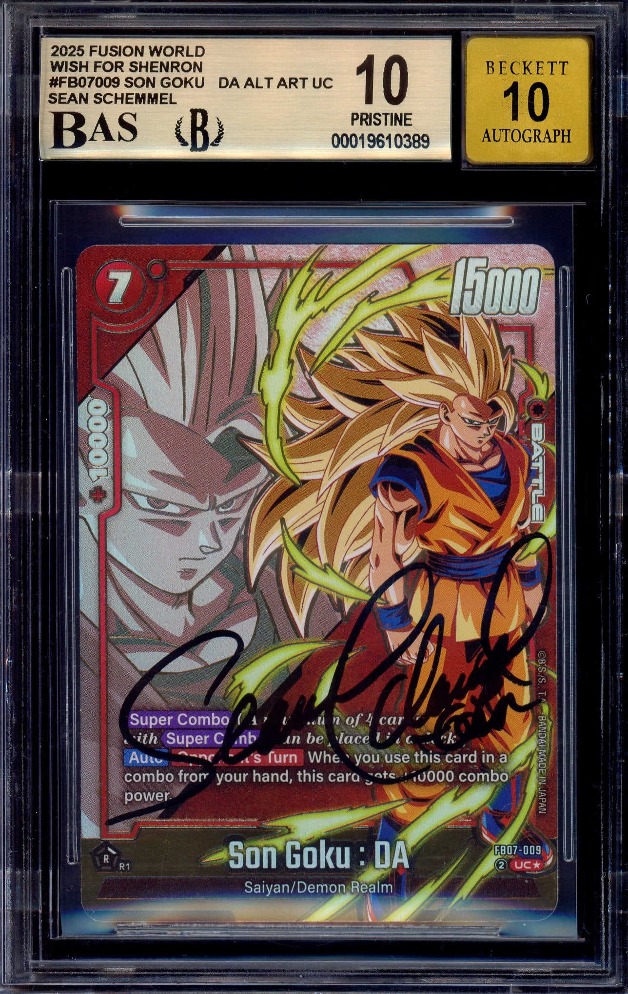 2025 Dragon Ball Super Fusion World Alternate Art Son Goku DA #FB07-009 Autograph Sean Schemmel BGS 10 PRISTINE