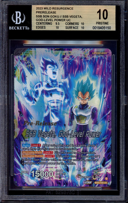 2023 Dragon Ball Super Pre-Release SSB Vegeta, God-Level Power #BT21-100 BGS 10 PRISTINE
