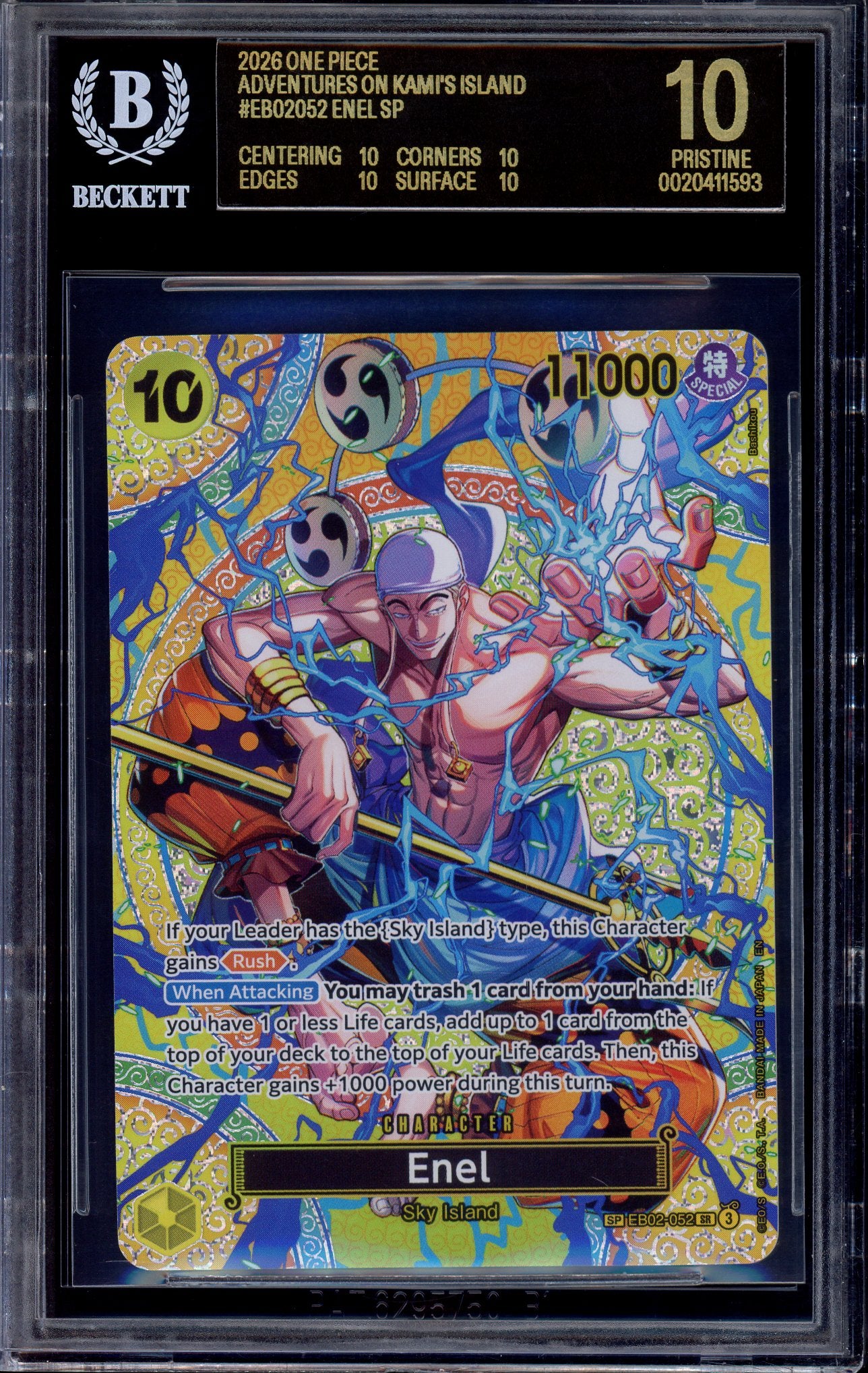 2026 One Piece OP15-EB04 Special Alternate Art Enel #052 BGS 10 BLACK LABEL