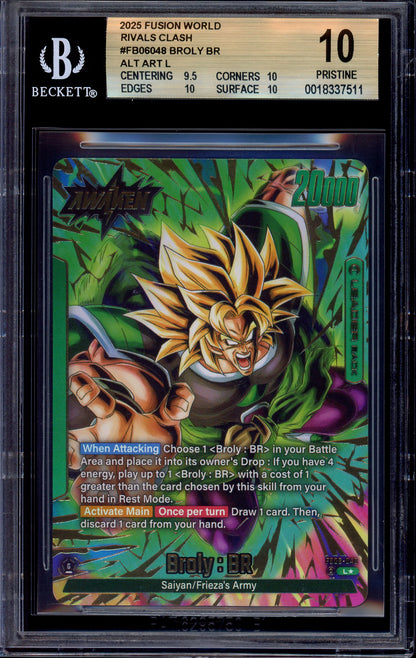2025 Dragon Ball Super Fusion World Alternate Art Leader Broly BR #FB06-048 BGS 10 PRISTINE