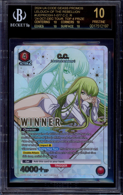 2024 Union Arena Code Geass Winner Card C.C. UEPR/CGH-1-077 BGS 10 PRISTINE BLACK LABEL