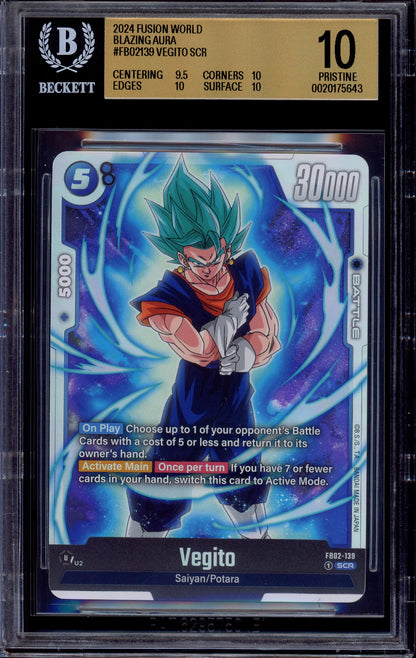 2024 Dragon Ball Super Fusion World Secret Rare Vegito #FB02-139 BGS 10 PRISTINE