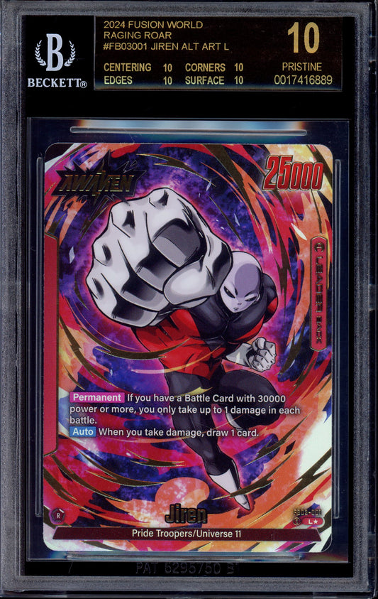 2024 Dragon Ball Super Fusion World Raging Roar Alternate Art Jiren #FB03-001 BGS 10 BLACK LABEL