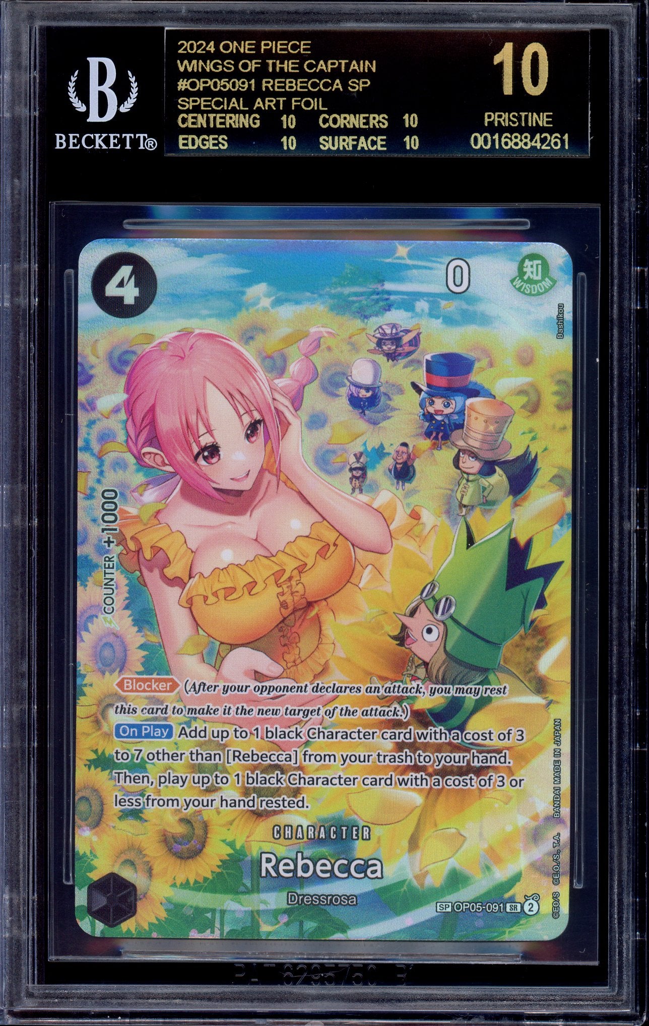 2024 One Piece OP06 Special Alternate Art Rebecca #91 BGS 10 BLACK LABEL