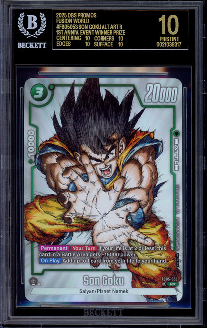 2025 Dragon Ball Super Fusion World 1st Anniversary Event Winner Son Goku #FB05-053 BGS 10 BLACK LABEL