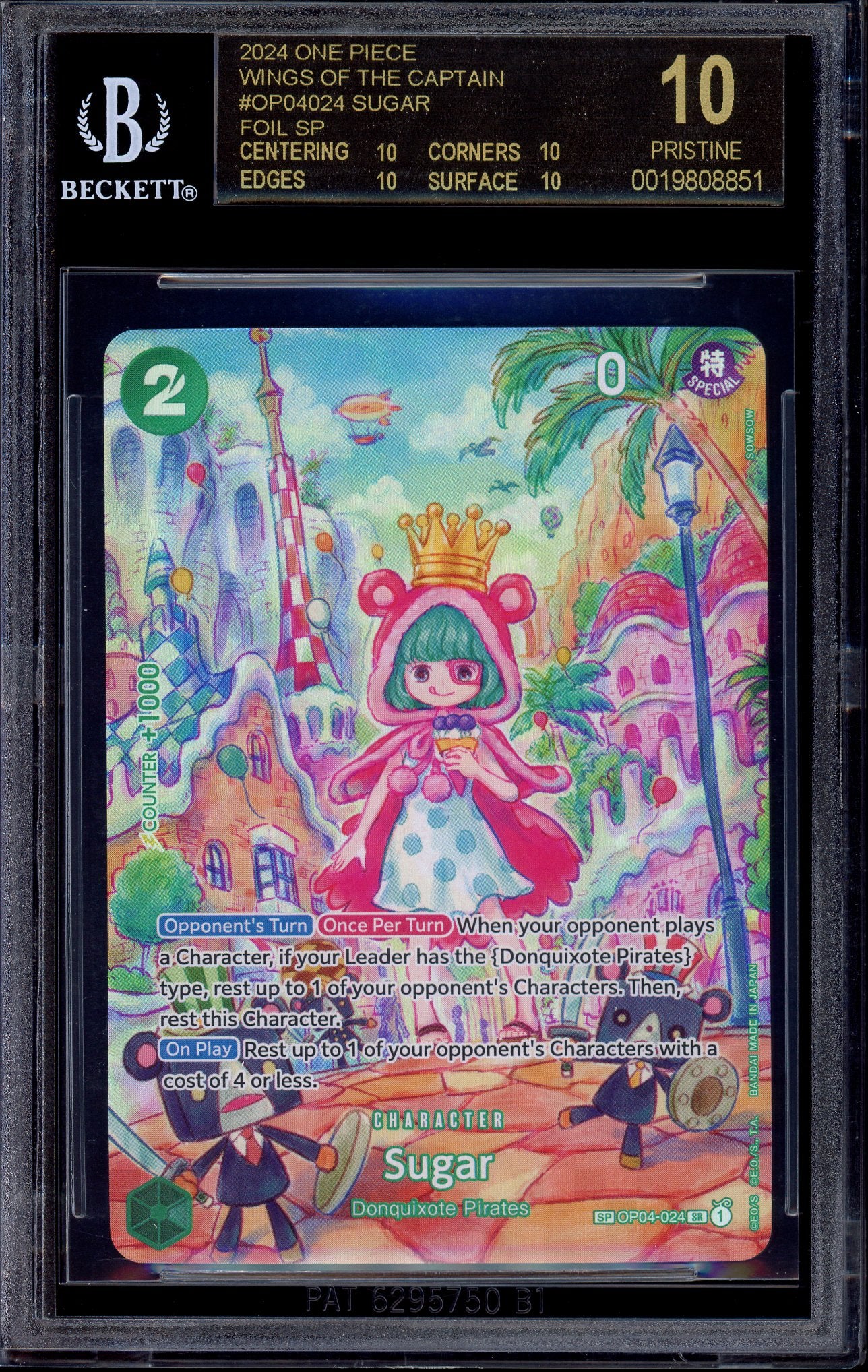 2024 One Piece OP06 Special Alternate Art Sugar #024 BGS 10 BLACK LABEL