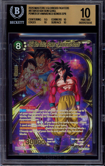 2026 Dragon Ball Super Masters SS4 Son Goku, Power of Awakened Bonds SPR #BT30-133 BGS 10 PRISTINE