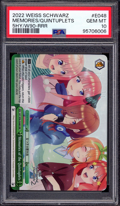 2022 Weiss Schwarz Quintuplets RRR Memories of the Quintuplets #E048 PSA 10 GEM MINT