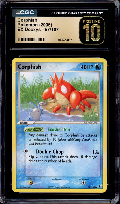 2005 Pokémon EX Deoxys Corphish #57 CGC 10 PRISTINE