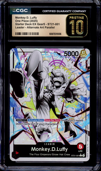 2025 One Piece ST21 Alternate Art Monkey D. Luffy #ST21-001 CGC 10 PRISTINE