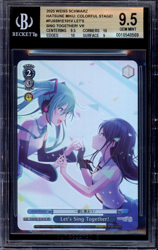 2025 Weiss Schwarz Hatsune Miku Colorful Stage! Lets Sing Together! Visual Rare BGS 9.5 GEM MINT
